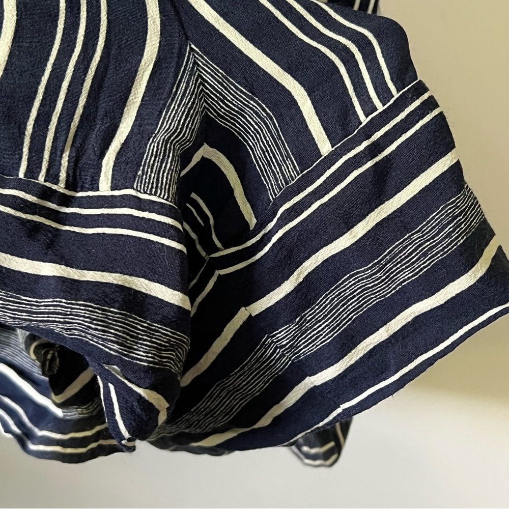 NWOT Loft Blue & White Striped Romper Shortalls With Pockets Size 0 Nautical - Picture 4 of 10